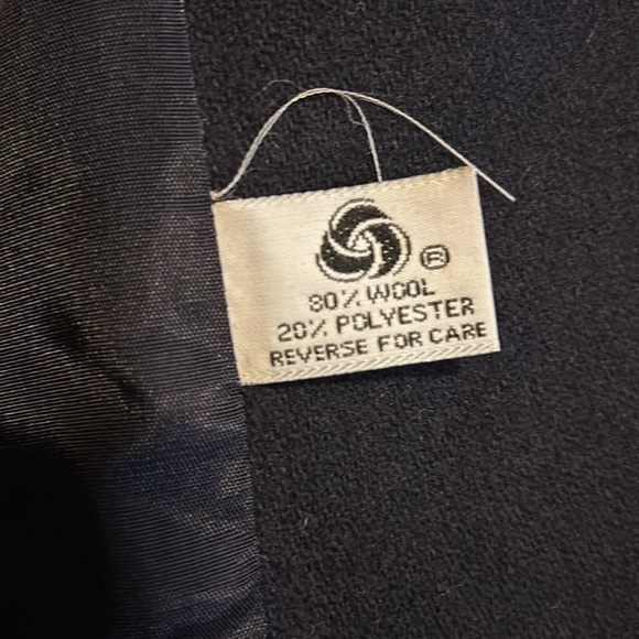 Oleg Cassini Vintage Navy collarless wool blazer single button size M/ L - Picture 15 of 16